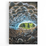 Vibrant stretched canvas art depicting a stunning cave landscape, showcasing rich earthy tones and intricate details, perfect for home decor enthusiasts.
