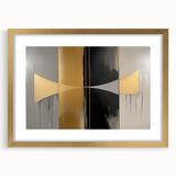 Abstract geometric frame design in gold, showcasing a modern aesthetic with a matte finish, perfect for enhancing contemporary interior decor.