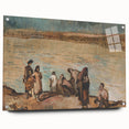 Expressionist Art - Serene River Scene with Human Figures