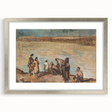 Expressionist Art - Serene River Scene with Human Figures