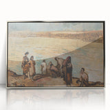 Expressionist Art - Serene River Scene with Human Figures