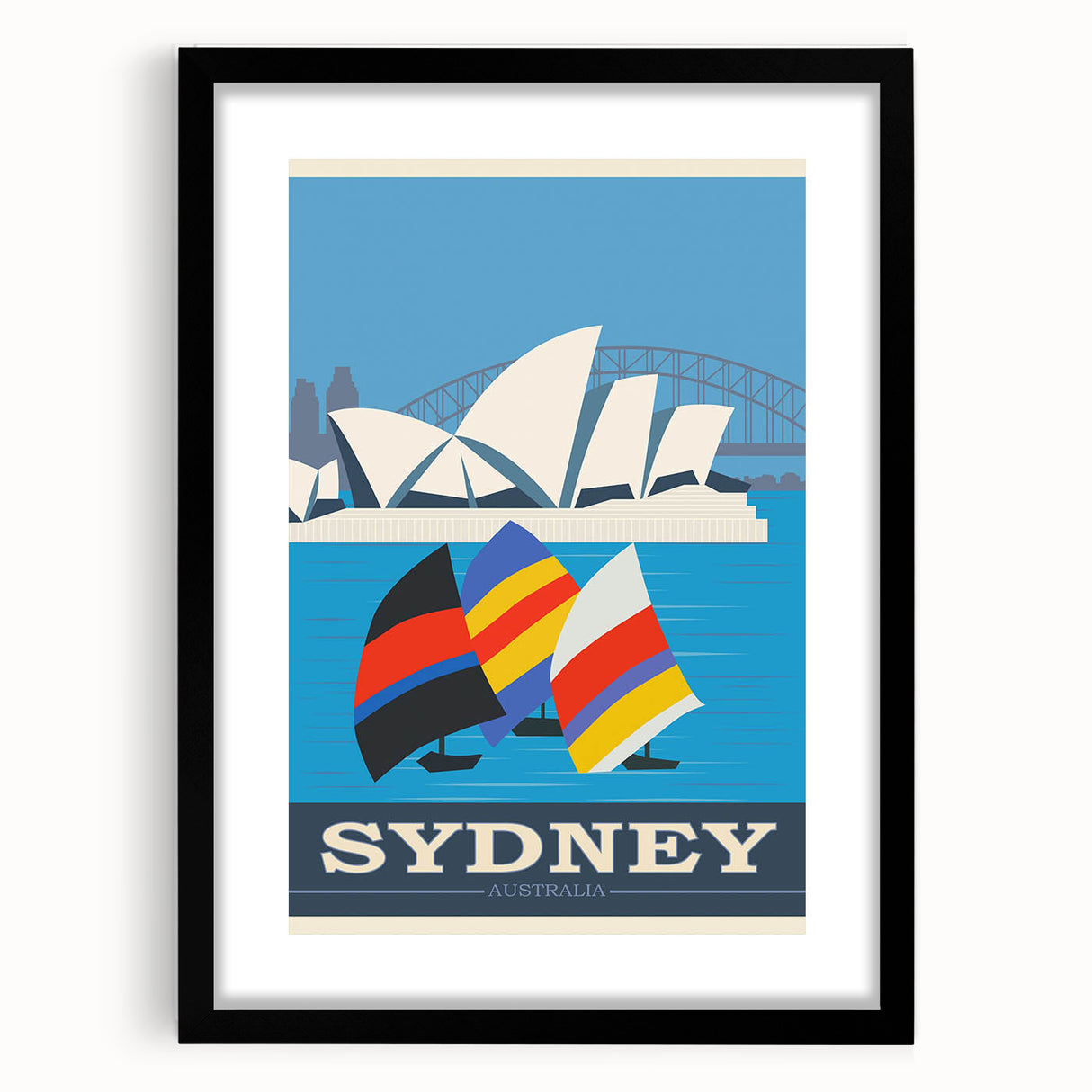 Retro Sydney Australia Travel Poster - Vintage Wall Art