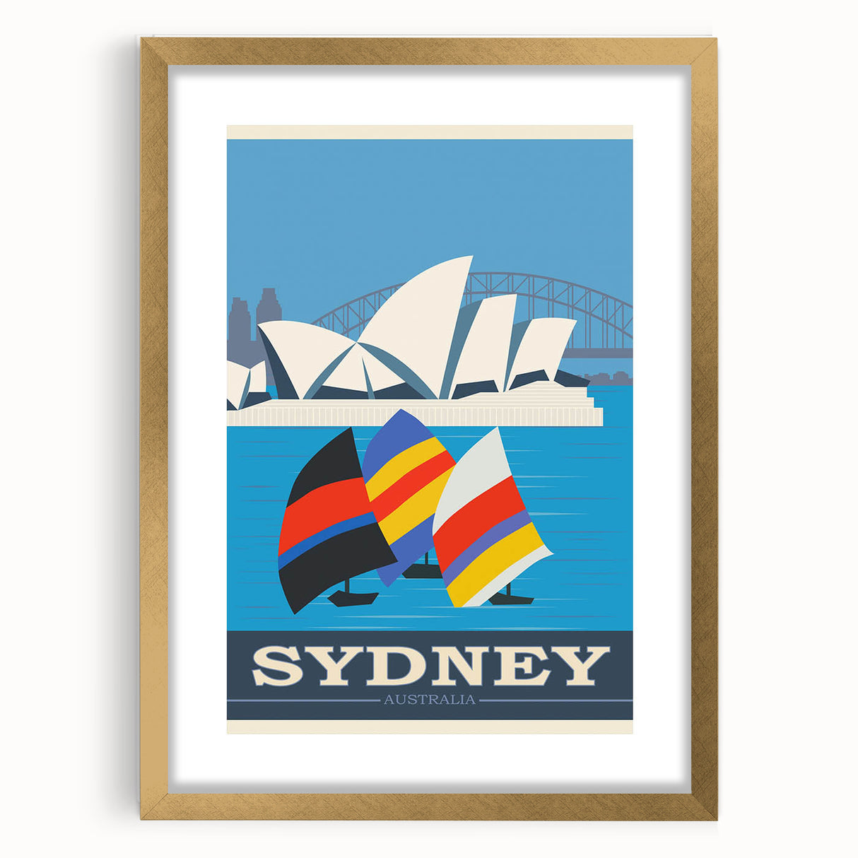 Retro Sydney Australia Travel Poster - Vintage Wall Art