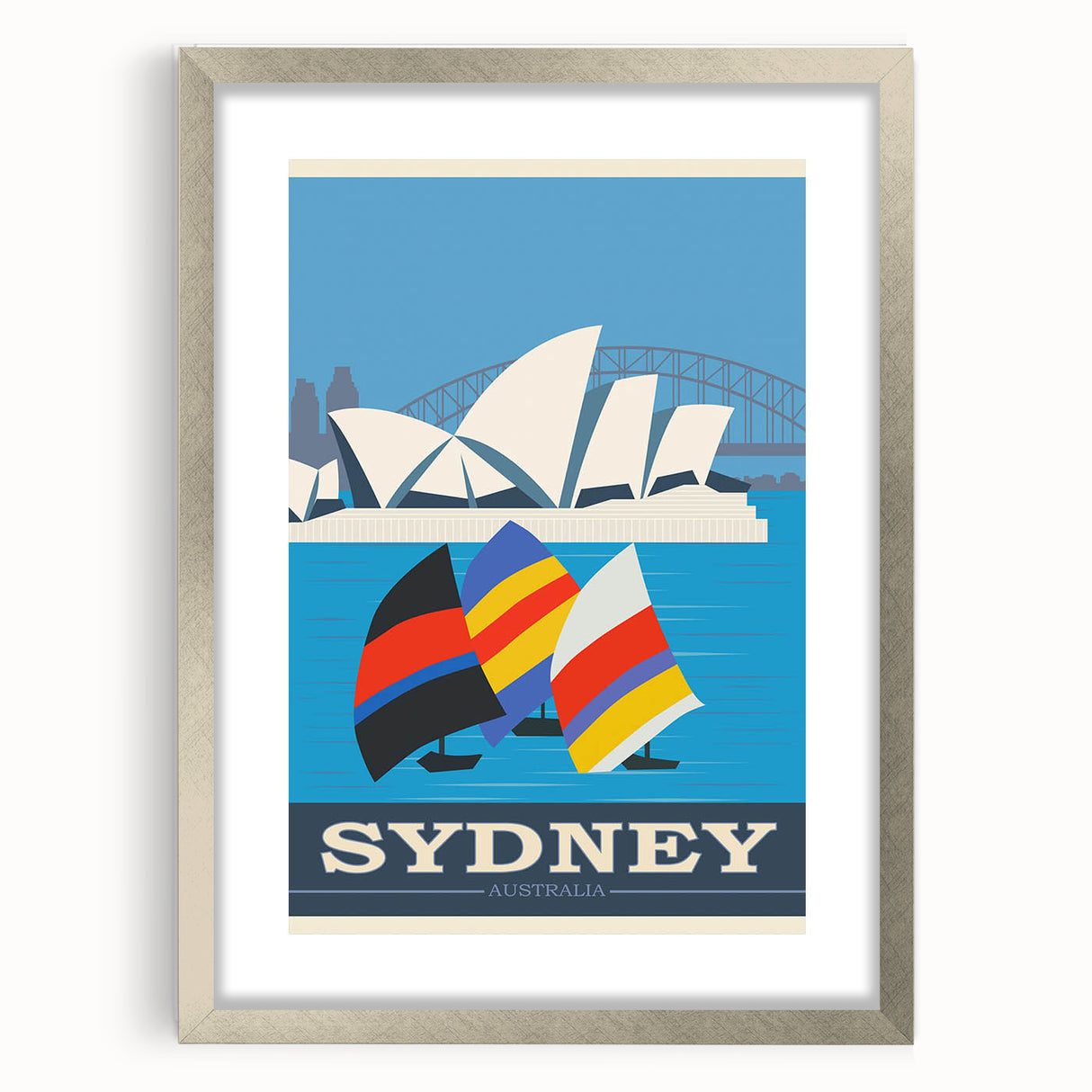 Retro Sydney Australia Travel Poster - Vintage Wall Art