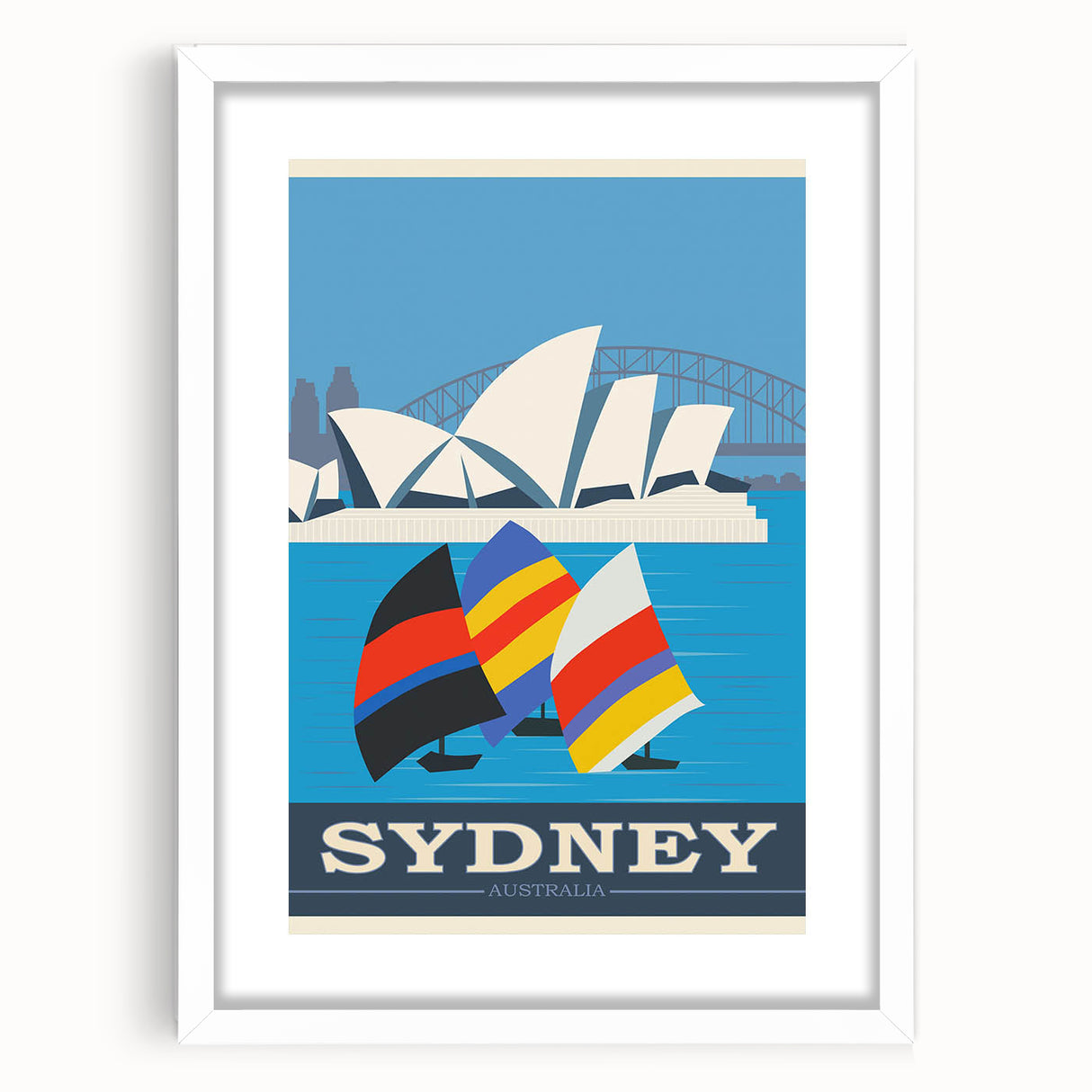 Retro Sydney Australia Travel Poster - Vintage Wall Art