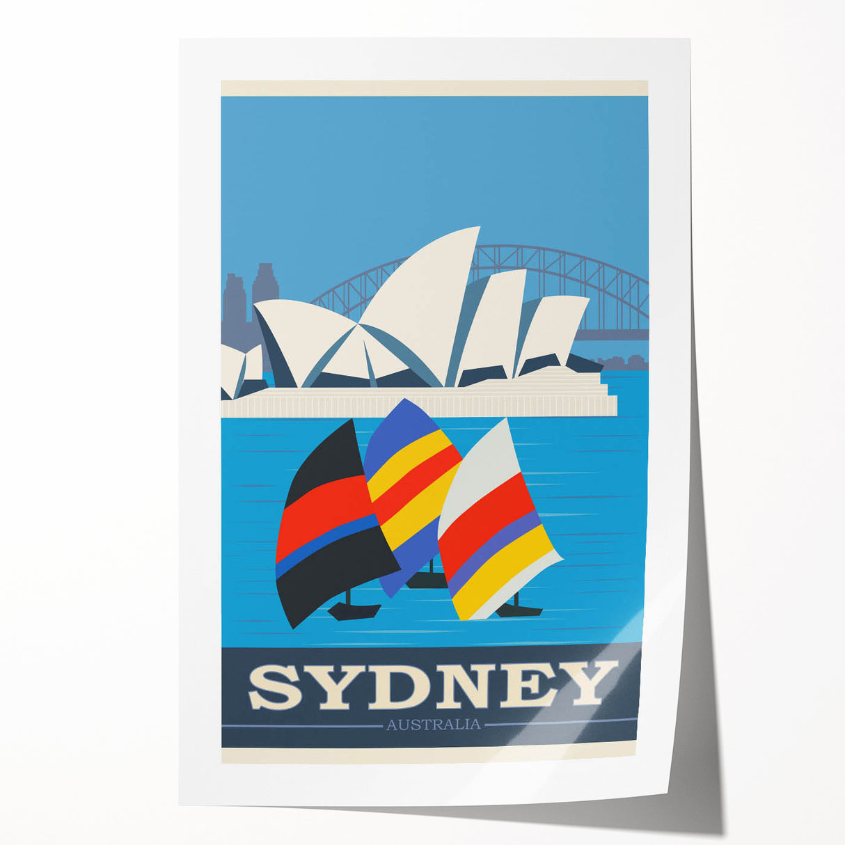 Retro Sydney Australia Travel Poster - Vintage Wall Art
