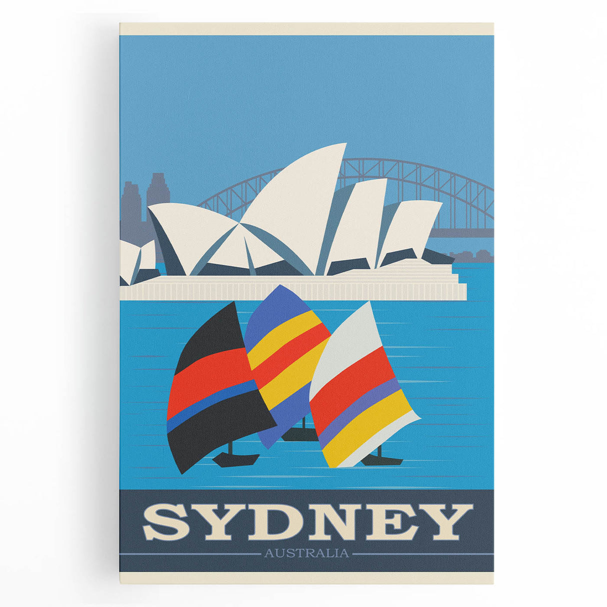 Retro Sydney Australia Travel Poster - Vintage Wall Art