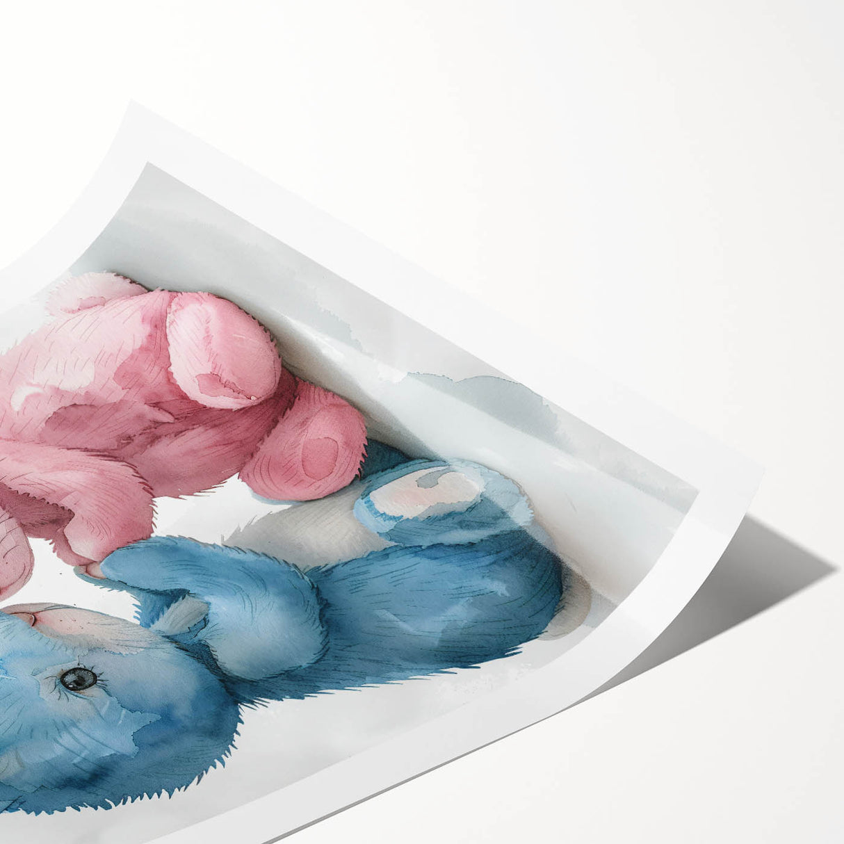 Adorable Bunny Duo - Kids Room Wall Art Canvas and Framed Options
