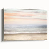 Landscape art painting on framed canvas featuring a vintage poster-style colorful art with black edges.