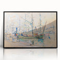 Modern Wall Art: Abstract Nautical Scene of Marseille Harbor
