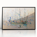 Modern Wall Art: Abstract Nautical Scene of Marseille Harbor