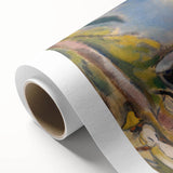 Modern Wall Art: Vibrant Landscape with Figures and Horse Carriage