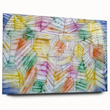 Modern Wall Art: Abstract Geometric Mountain Design with Pastel Tones