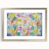 Modern Wall Art: Abstract Geometric Mountain Design with Pastel Tones