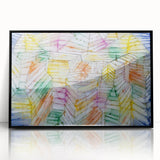 Modern Wall Art: Abstract Geometric Mountain Design with Pastel Tones