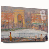 Modern Wall Art: Vibrant Washington Square Scene with Street Cleaners