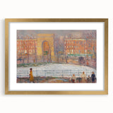 Modern Wall Art: Vibrant Washington Square Scene with Street Cleaners