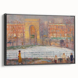 Modern Wall Art: Vibrant Washington Square Scene with Street Cleaners