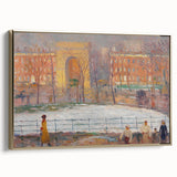 Modern Wall Art: Vibrant Washington Square Scene with Street Cleaners