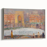 Modern Wall Art: Vibrant Washington Square Scene with Street Cleaners