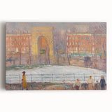 Modern Wall Art: Vibrant Washington Square Scene with Street Cleaners