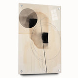 Modern Dining Area Art – Geometric Abstract Black & Beige Print