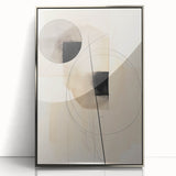 Modern Dining Area Art – Geometric Abstract Black & Beige Print