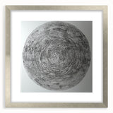 Abstract geometric picture frame in silver with a mat, showcasing a modern design ideal for contemporary decor. Perfect for displaying artwork or photos.