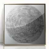Framed geometric abstract acrylic artwork in gold tones, showcasing sharp angles and bold lines, perfect for modern home decor and gallery walls.