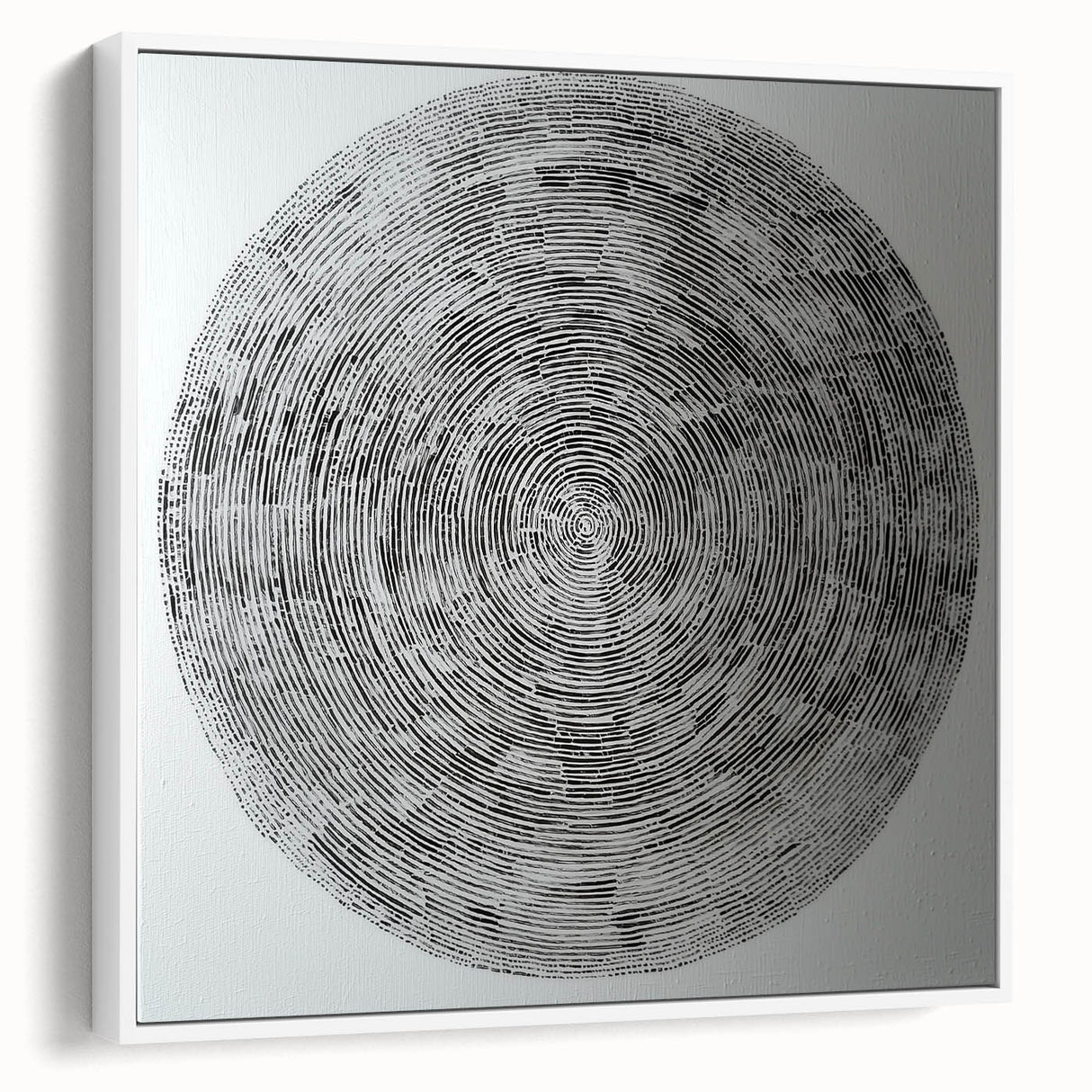 Abstract geometric framed canvas artwork showcasing a modern white design, highlighting sharp angles and clean lines, perfect for contemporary home decor.