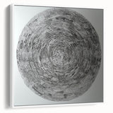 Abstract geometric framed canvas artwork showcasing a modern white design, highlighting sharp angles and clean lines, perfect for contemporary home decor.
