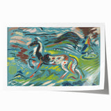 Expressionist Art - Vibrant Abstract Horse in Dynamic Landscape
