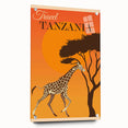 Retro Tanzania Travel Poster - Vintage Safari Wall Art