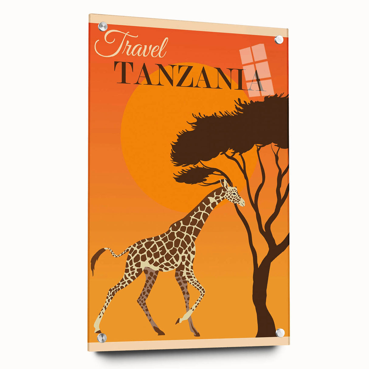 Retro Tanzania Travel Poster - Vintage Safari Wall Art