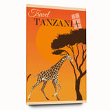 Retro Tanzania Travel Poster - Vintage Safari Wall Art