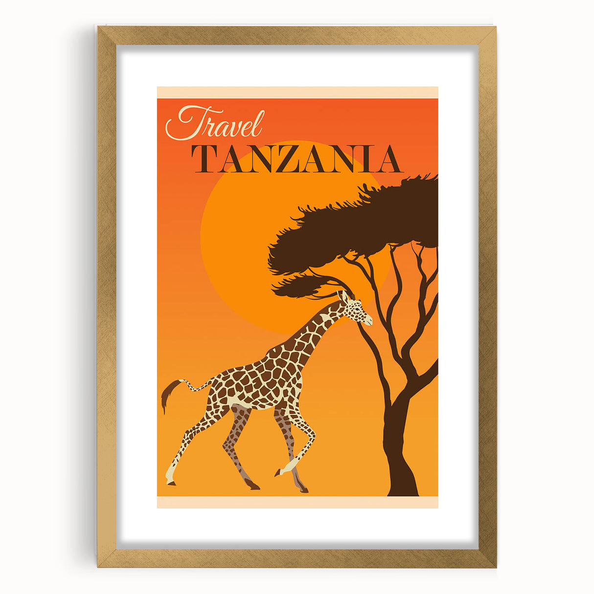 Retro Tanzania Travel Poster - Vintage Safari Wall Art