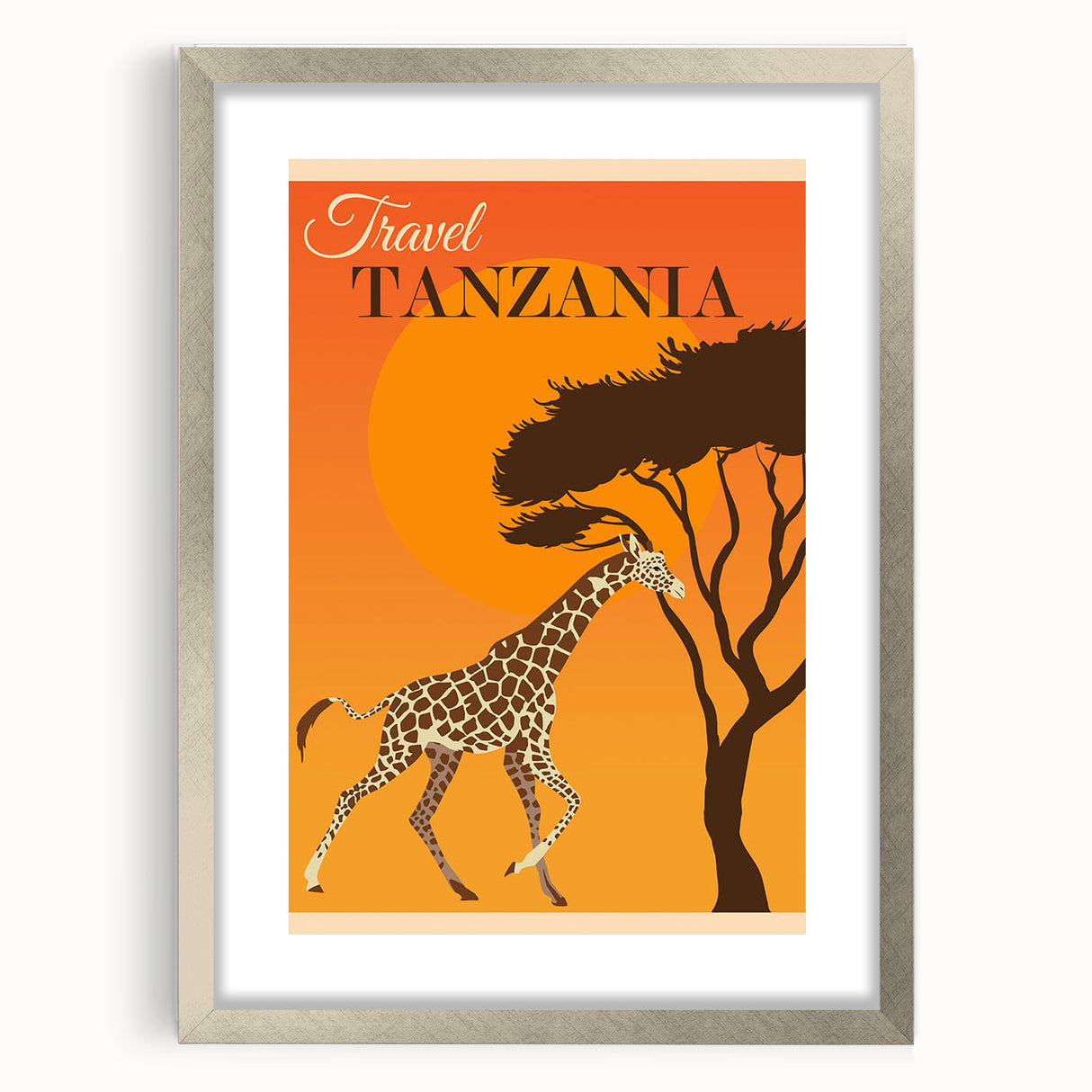 Retro Tanzania Travel Poster - Vintage Safari Wall Art