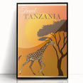 Retro Tanzania Travel Poster - Vintage Safari Wall Art