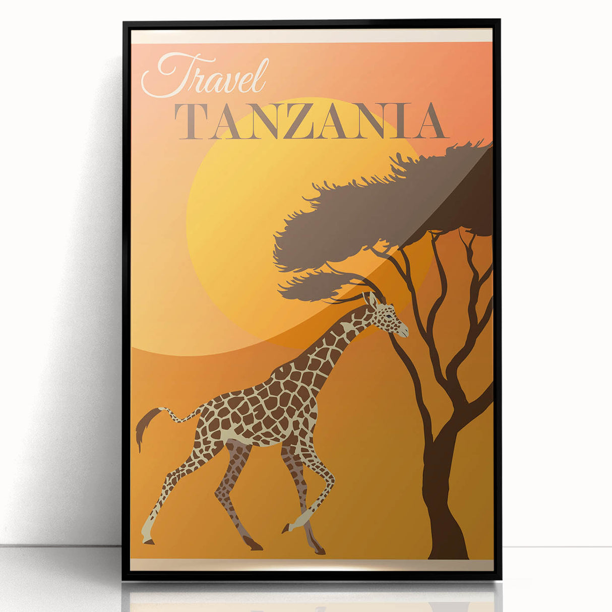Retro Tanzania Travel Poster - Vintage Safari Wall Art