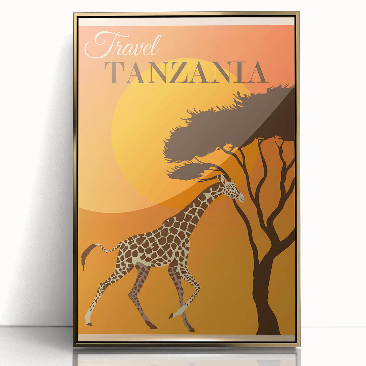 Retro Tanzania Travel Poster - Vintage Safari Wall Art