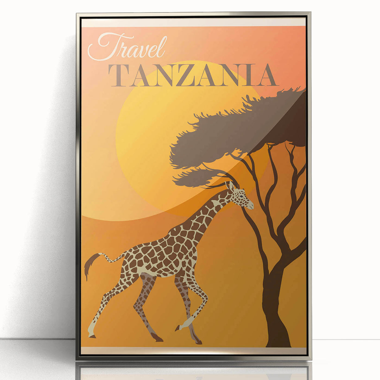 Retro Tanzania Travel Poster - Vintage Safari Wall Art
