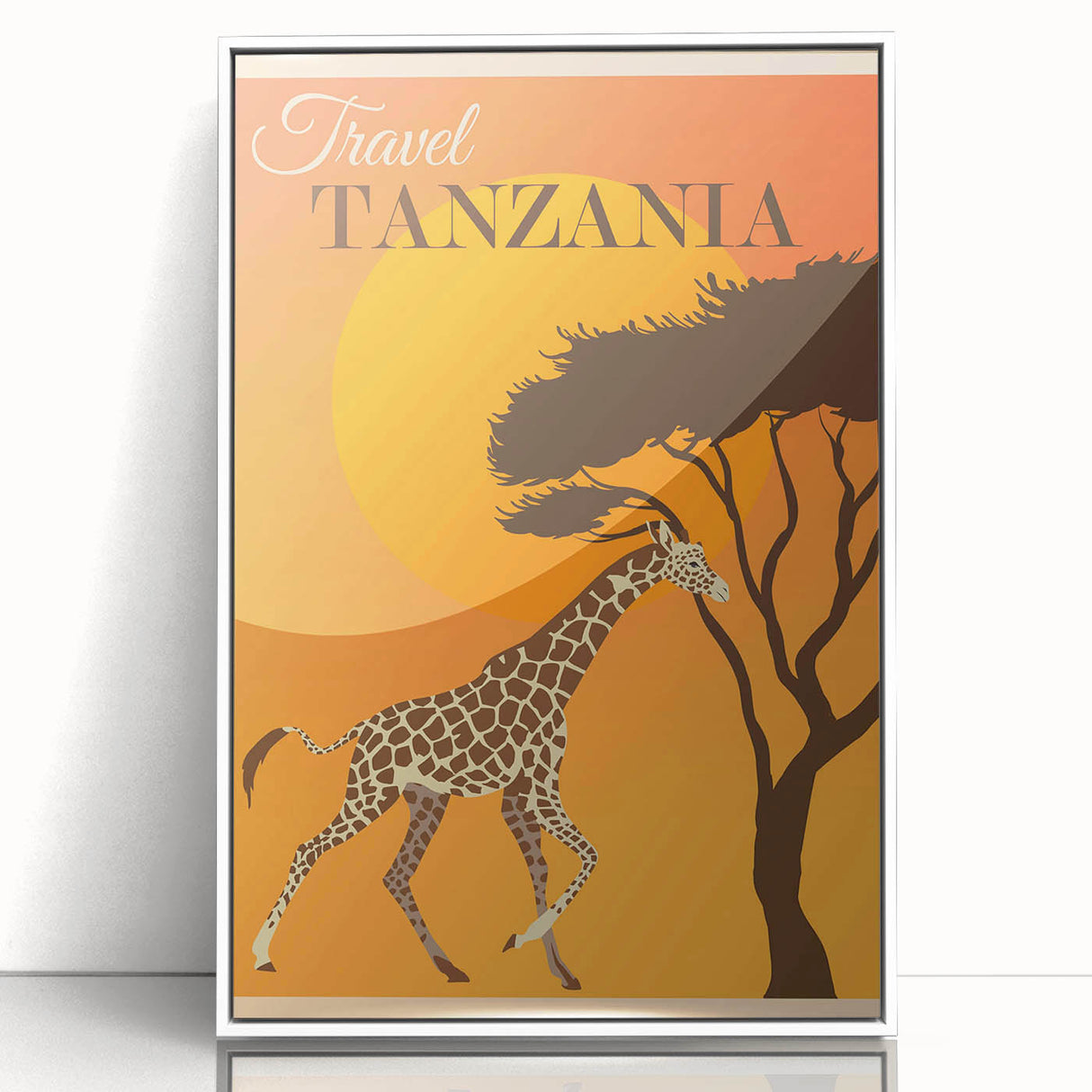 Retro Tanzania Travel Poster - Vintage Safari Wall Art