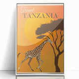 Retro Tanzania Travel Poster - Vintage Safari Wall Art