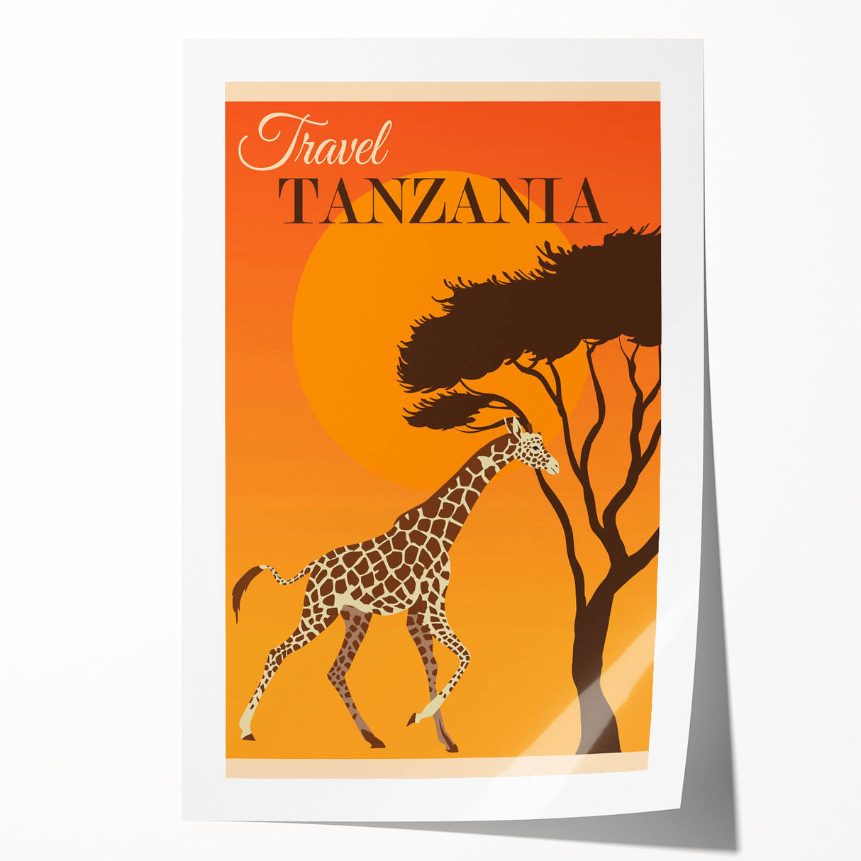 Retro Tanzania Travel Poster - Vintage Safari Wall Art