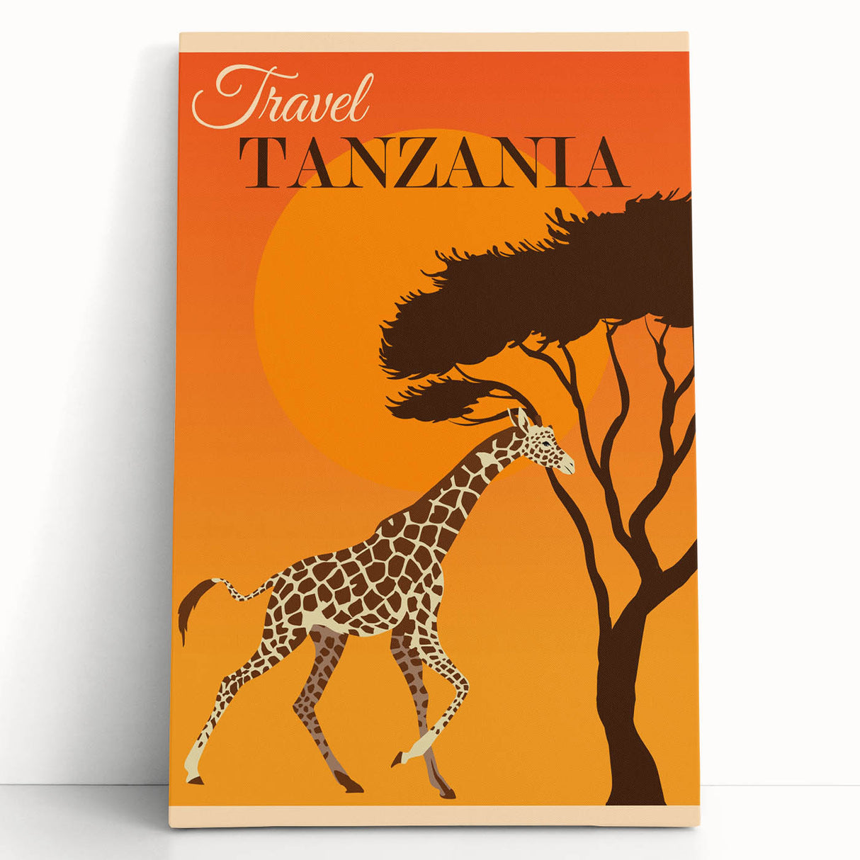 Retro Tanzania Travel Poster - Vintage Safari Wall Art
