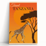 Retro Tanzania Travel Poster - Vintage Safari Wall Art