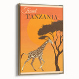 Retro Tanzania Travel Poster - Vintage Safari Wall Art
