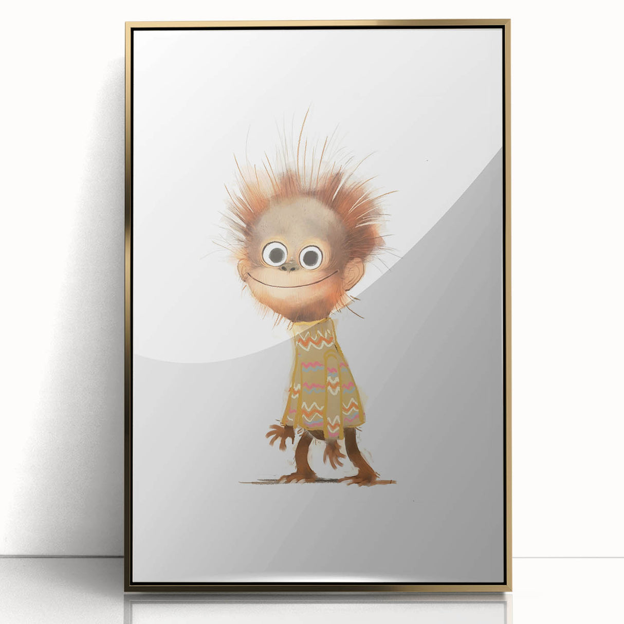 Quirky Orangutan Nursery Wall Art – Baby Room & Kids Jungle Decor