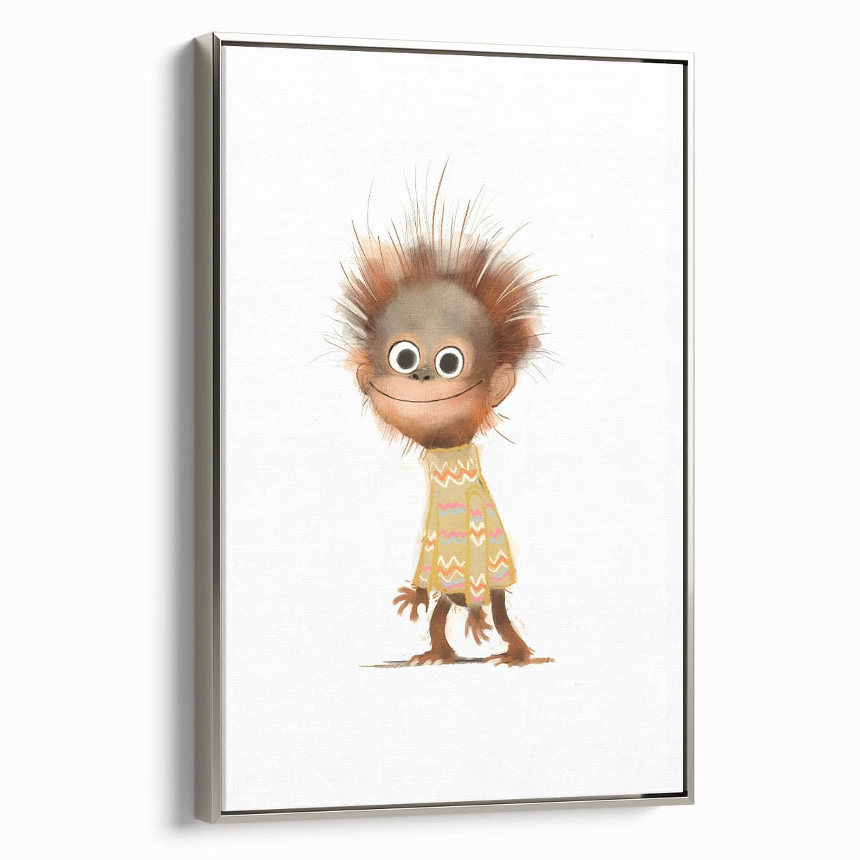 Quirky Orangutan Nursery Wall Art – Baby Room & Kids Jungle Decor