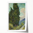 Extra large rolled canvas print depicting vibrant floral art in Van Gogh style, ideal for art wall dining room or bathroom.